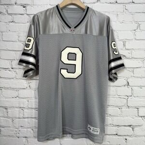 Jerzees Vintage 90's Men's Football Jersey Size M #9 Silver Black Raiders Colors